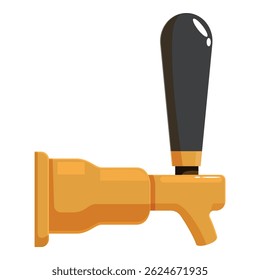 Classic beer tap ready to pour refreshing drinks, featuring a polished golden body and a sleek black handle