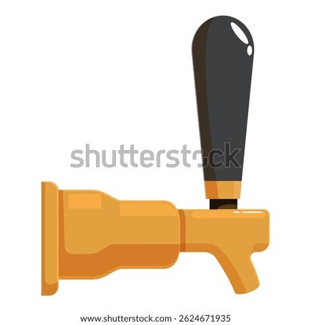 Classic beer tap ready to pour refreshing drinks, featuring a polished golden body and a sleek black handle