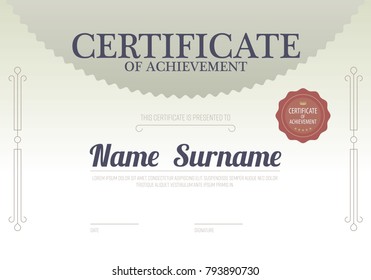 Classic Beige Blank Certified Border Template Luxury Background Vector Illustration