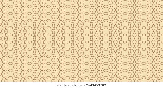 Classic beige and brown seamless pattern with ornamental floral outlines. Inspired by traditional tilework, perfect for vintage interiors, textiles, and elegant backgrounds.