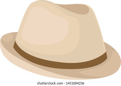 Classic beige hat for men. Vector illustration on white background.