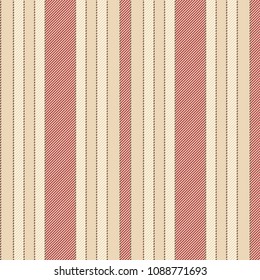 Classic beige red striped seamless texture. Vector illustration.