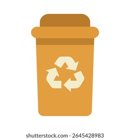 Classic Beige Takeaway Coffee Cup Icon Embellished with a White Recycle Symbol