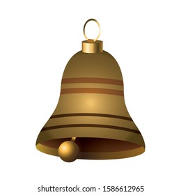classic bell icon over white background, colorful design, vector illustration