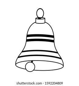 classic bell icon over white background, flat design, vector illustration