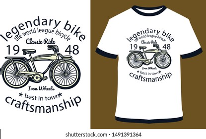 Classic Bicycle, Bicycle Racing, Let's Ride Bike, - Vintage Vector graphic For the typographic poster, label, badge, logo, icon or t-shirt