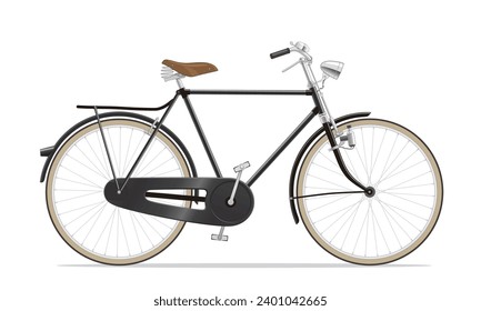 Classic Bicycle realistic vector isolated on white background, eps