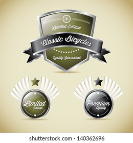 Classic Bicycles Vector Label Collection