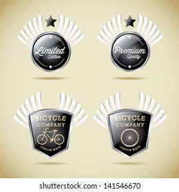 Classic Bicycles Vector Label Collection