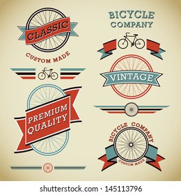 Classic Bicycles Vector Label Collection
