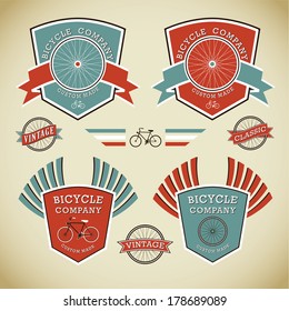 Classic Bicycles Vector Label Collection