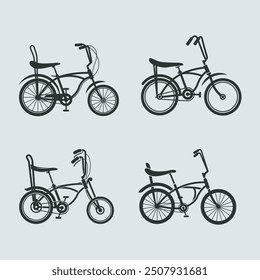classic bike collection	 vector silhouette