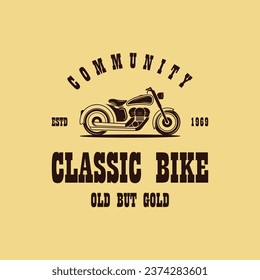 klassisches Bike-Logo, Vektorgrafik-Design. Logo für Motorradklub, Abzeichen und Marke