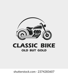 classic bike logo vector icon illustration design. logo for motorcycle club, badge and brand company