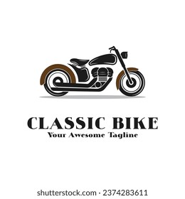 classic bike logo vector icon illustration design. logo for motorcycle club, badge and brand company