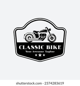 classic bike logo vector icon illustration design. logo for motorcycle club, badge and brand company