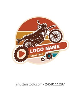 classic bike logo vector, retro vintage design