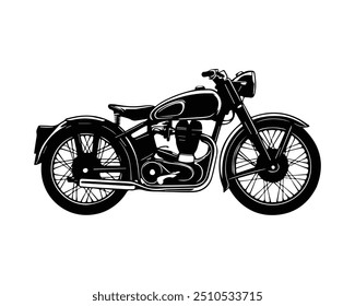 A classic bike silhouette vector art illustration