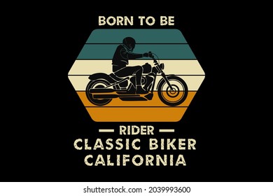 Classic biker california, design silhouette retro style