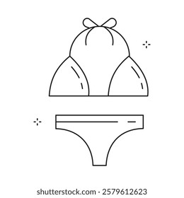 Classic Women’s Bikini Beachwear Vector Icon Design