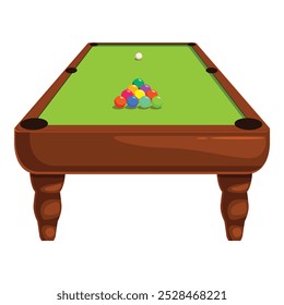 Classic billiard pool table with balls arranged in starting position, ready for a game to begin