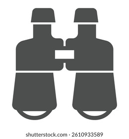 Classic binoculars solid icon, eco tourism concept. Vector graphics. Binocular spyglass tool, magnifying sign on white background, glyph style icon for mobile or web design