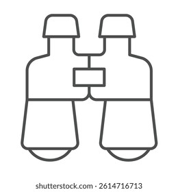 Classic binoculars thin line icon, eco tourism concept. Vector graphics. Binocular spyglass tool, magnifying sign on white background, linear style icon for mobile or web design