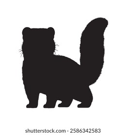 Classic Black Civet Silhouette for Wildlife-Themed Projects - Civet Vector - Civet Illustration
