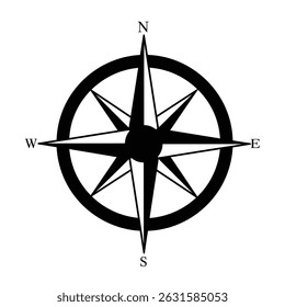 Classic black compass rose nautical design