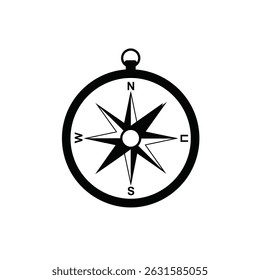 Classic black compass rose navigation icon