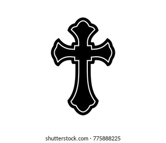 Classic Black Cross Christianity Religion Symbol Stock Vector (Royalty ...