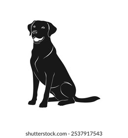 Classic Black Dog Silhouette in Clean Design, Stylish Minimalist Dog Silhouette Vector Art.