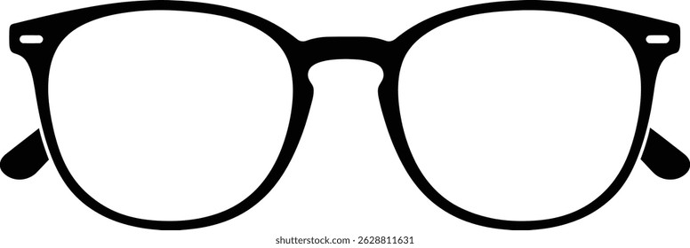Classic Black Eyeglasses Icon Minimalist Optical Design