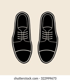 Classic black men's shoes. Vector illustration