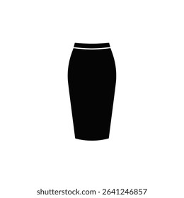 Classic black pencil skirt fashion illustration.