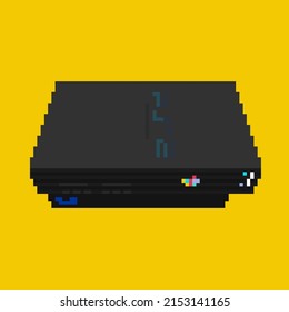 Classic Black Retro Play Vintage Video Game Station Console Dual Controller Shock 2 Two Set 8bit Pixel Art