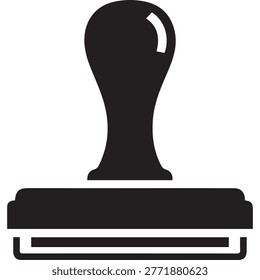 Classic black rubber ink stamp device vector icon