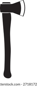 A classic black silhouette of an axe with a sharp blade