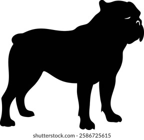 "Classic Black Silhouette of a Bulldog - Minimalist Canine Design.