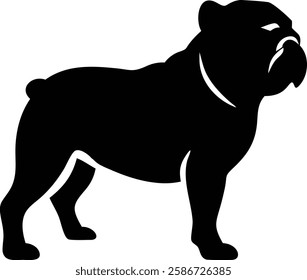 Classic Black Silhouette of a Bulldog - Minimalist Canine Design