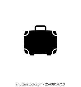 Classic black suitcase icon for travel and storage.