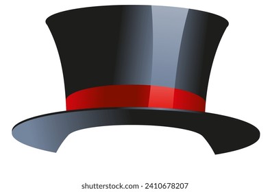 classic black top hat vector illustration