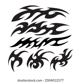 Classic black tribal tattoo design element vector 