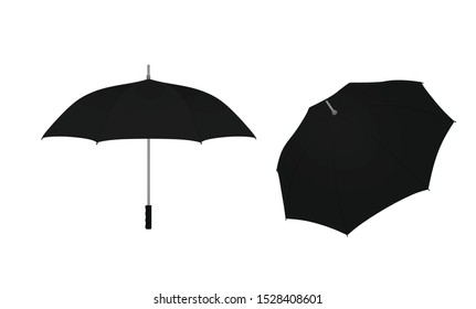 Classic black umbrella. vector illustration