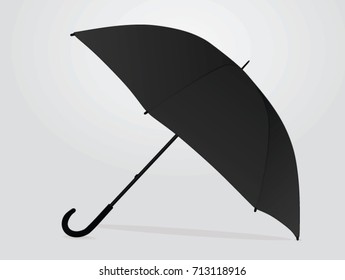 Classic black umbrella. vector illustration