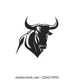 Classic black and white bull logo. Perfect for a fashion brand or high end product.