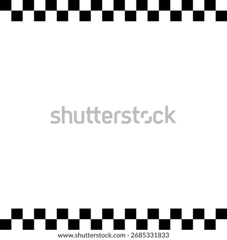 Classic black and white checkerboard pattern border for race or sport themed designs