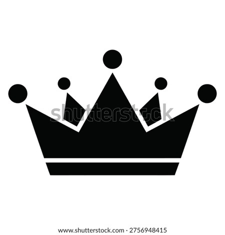 A classic black and white crown symbolizing regal authority and monarchy