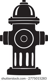 Classic black and white fire hydrant illustration