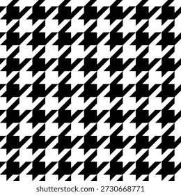 Classic black and white houndstooth pattern.  Elegant, timeless design perfect for fashion, textiles, or website backgrounds.  Repeatable texture offers versatility for various projects.